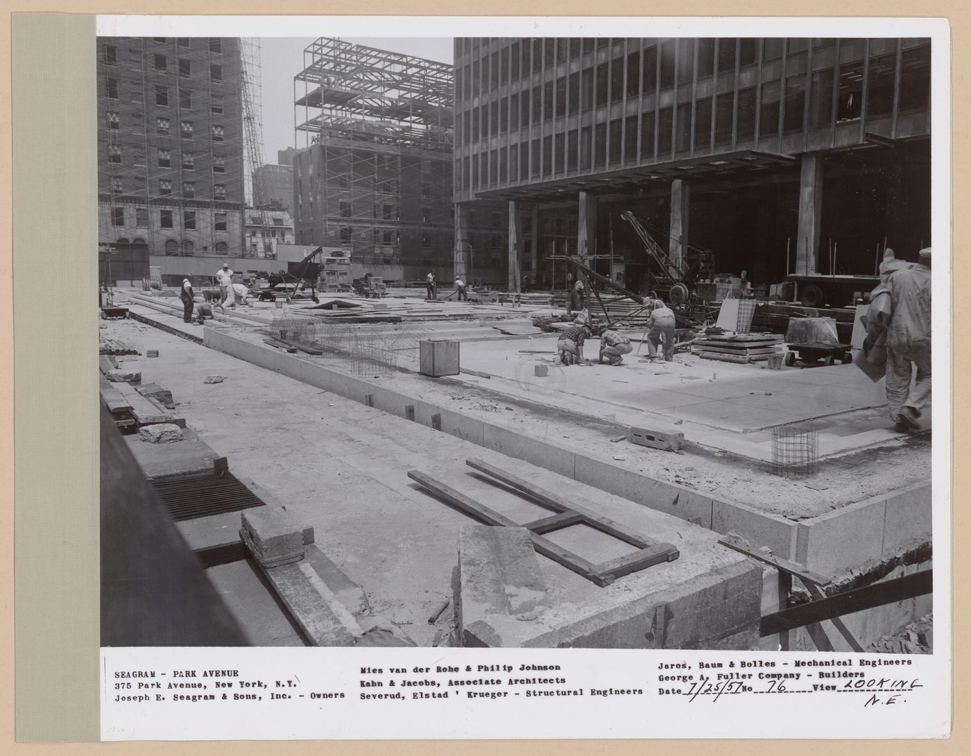 Seagram building under construction, 375 Park avenue, New York, N.Y., north-east view