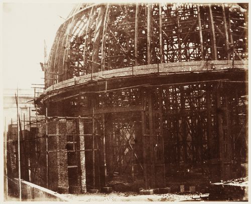 Reading room during course of erection, British Library, London, England