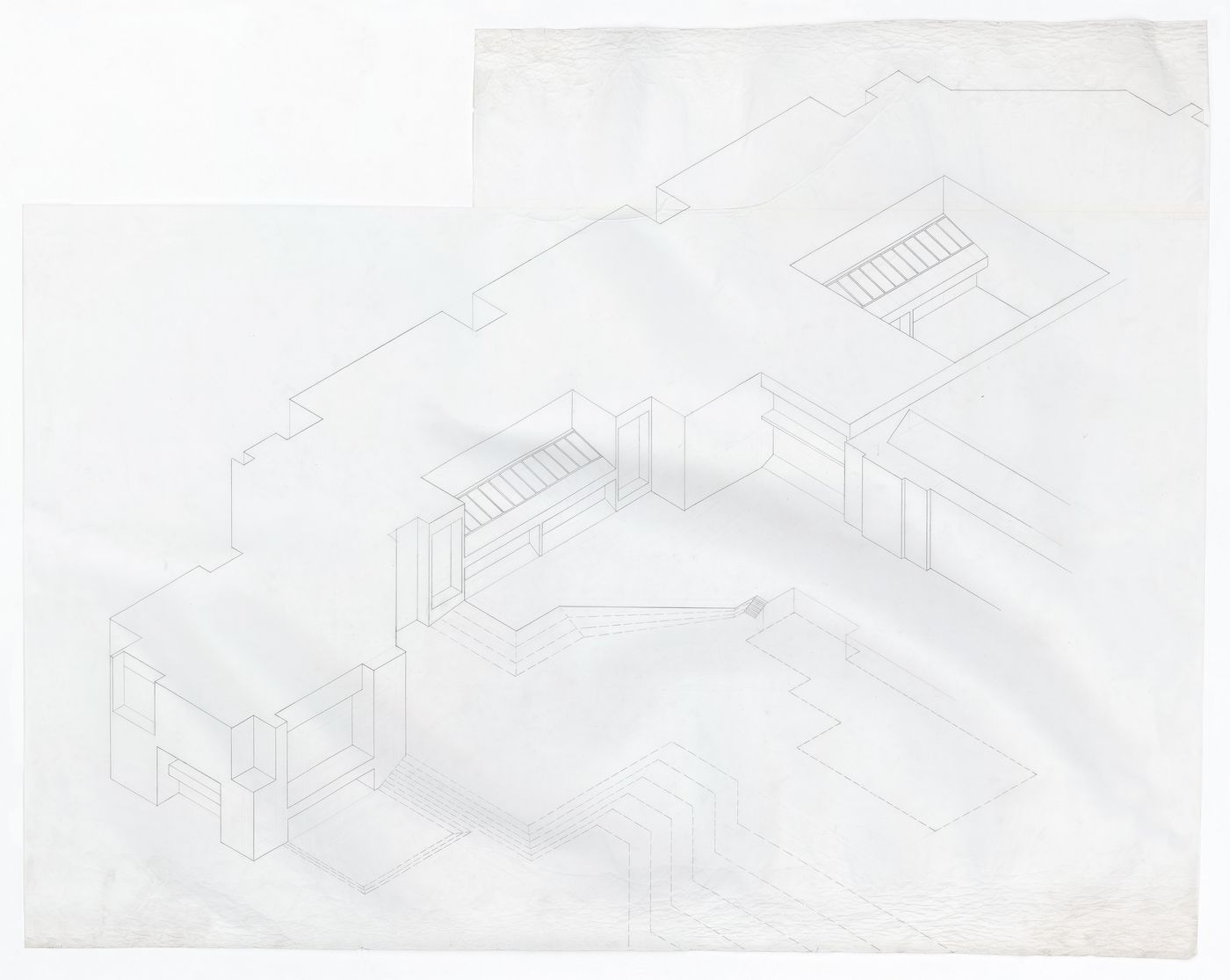 Axonometric drawing for Henry Moore Sculpture Centre, Art Gallery of Ontario, Stage I Expansion, Toronto