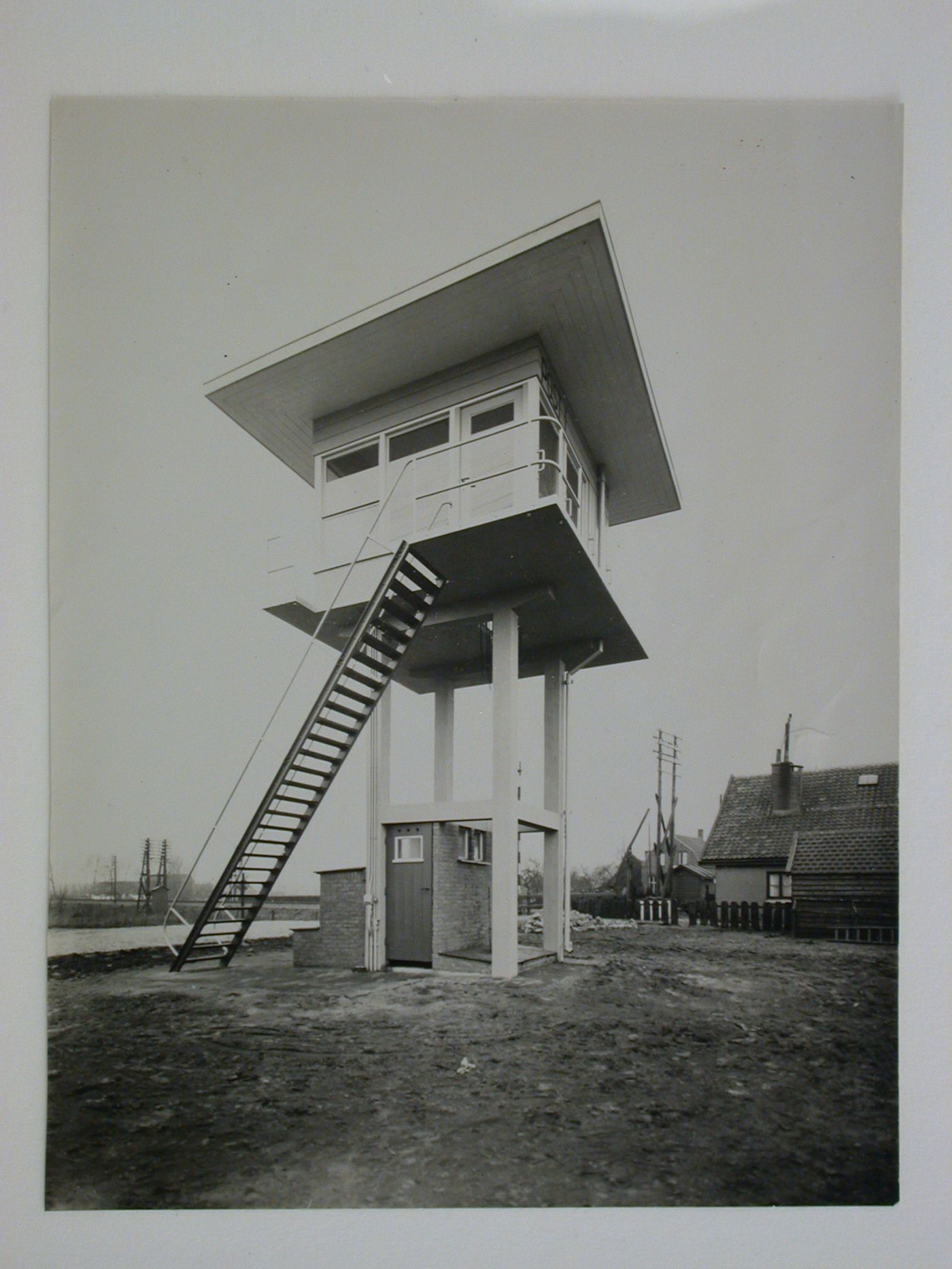 View of the Seinhuis Boxtel (interlocking tower) from below, IJsselmonde, Netherlands