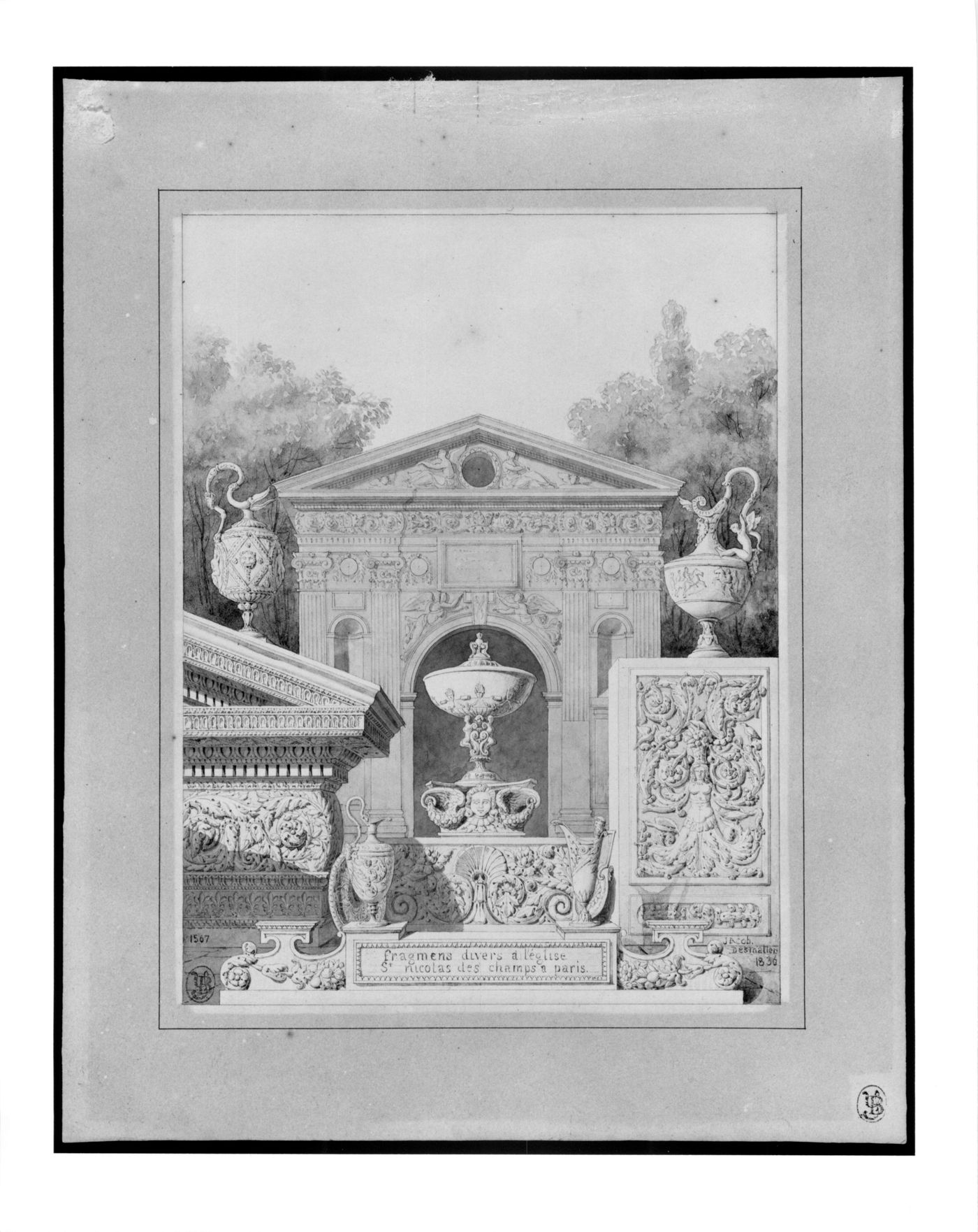 Details of fragments from the church of Saint Nicolas des Champs, Paris