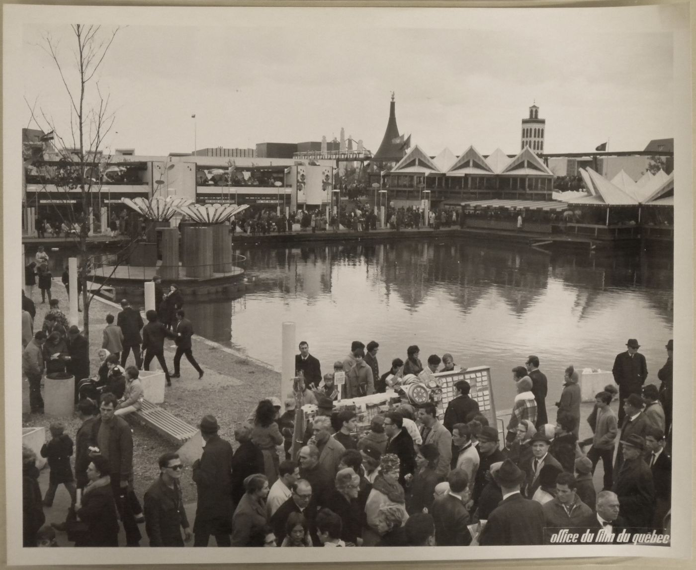 Partial view of a waterway on the Île Notre-Dame site, Expo 67, Montréal, Québec