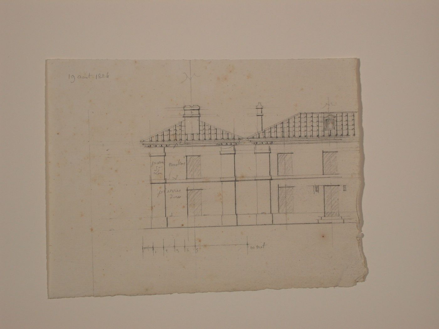 Partial elevation for Market Building, Marché des Carmes, Paris
