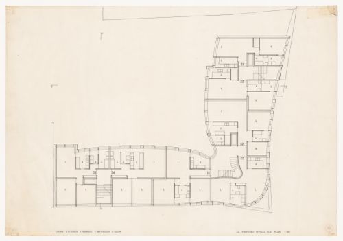 Plan for typical flat for Edificio de Apartamentos Bonjour Tristesse [Bonjour Tristesse residential complex], Block 121, Berlin, Germany