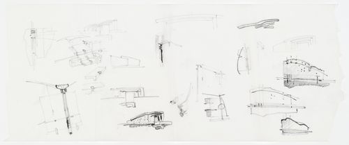 Conceptual sketches for Garden Pavilion and Reflecting Pool, Don Mills, Ontario