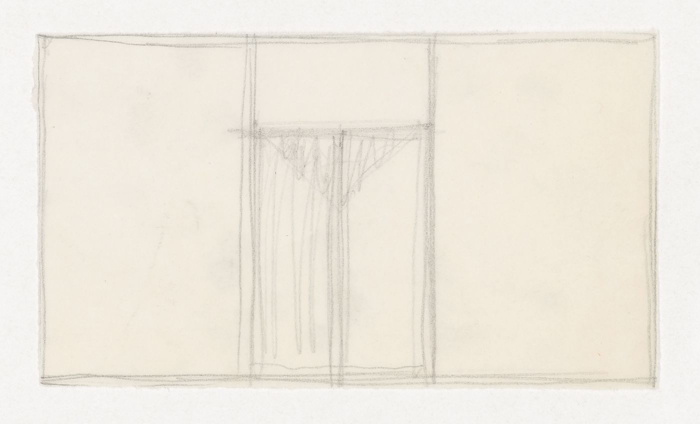 Cut-out of sketch elevation for entrance for the Metallurgy Building, Illinois Institute of Technology, Chicago