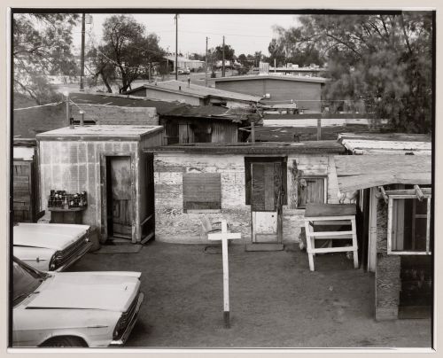 View of cross in yard seen from roof, Old Pascua, Tucson, Arizona, United States (from a series documenting the Yaqui community of Old Pascua)