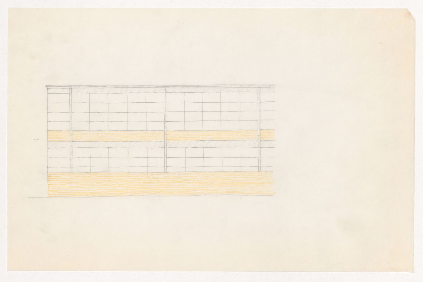 Partial sketch elevation for the Metallurgy Building, Illinois Institute of Technology, Chicago