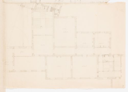 Project for alterations to the Préfecture de police, rue de Jérusalem, Paris: Partial plan