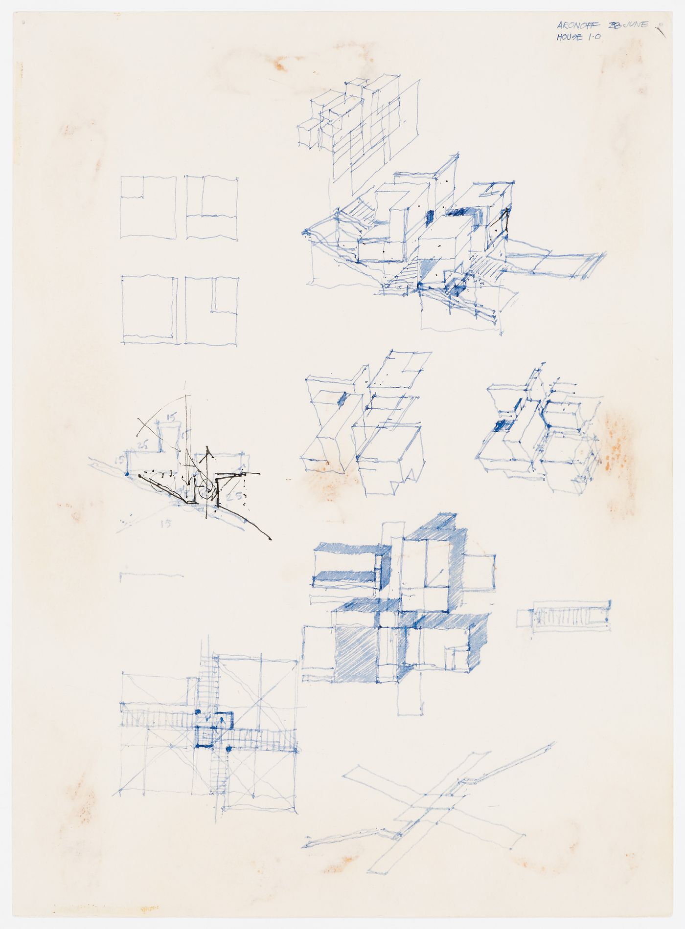 House X, Bloomfield Hills, Michigan: conceptual sketches