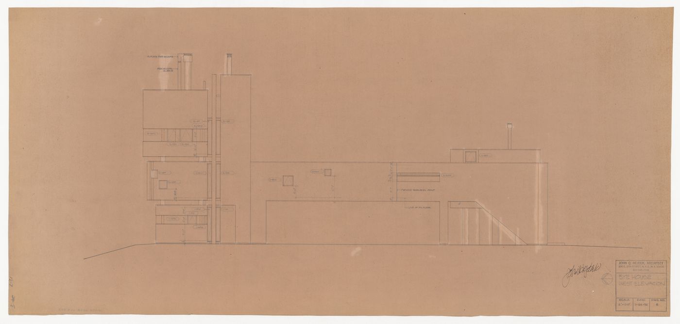 West elevation for Wall House 2 (Bye House)