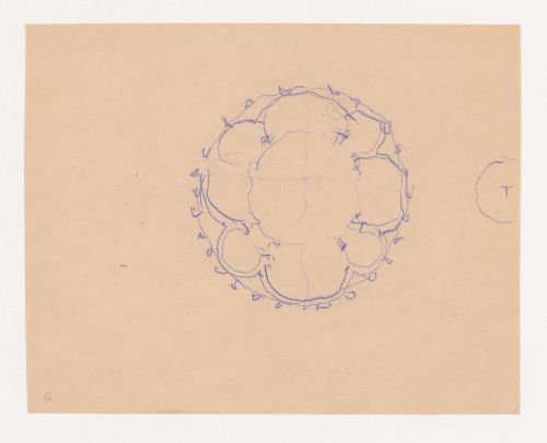 Plan of a project for a central-plan church with a tower