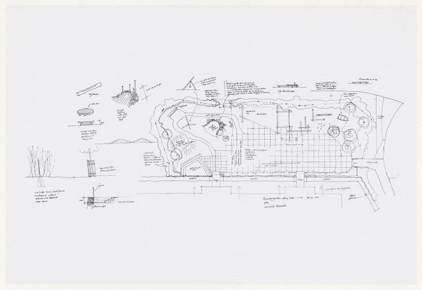 Sketch of the kindergarden play area for Inuvik School, Inuvik, Northwest Territories