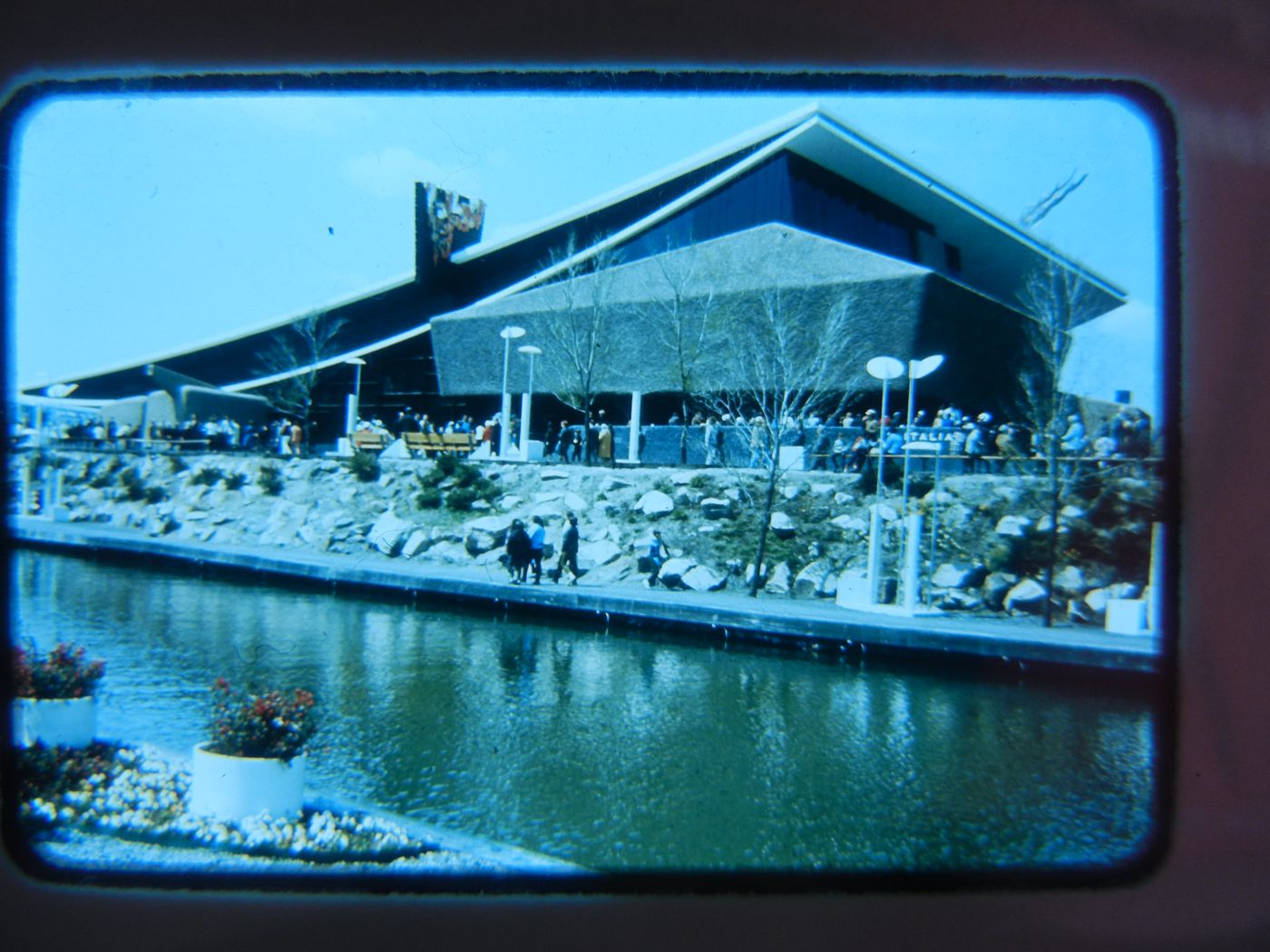 View of the Pavilion of Italy, Expo 67, Montréal, Québec