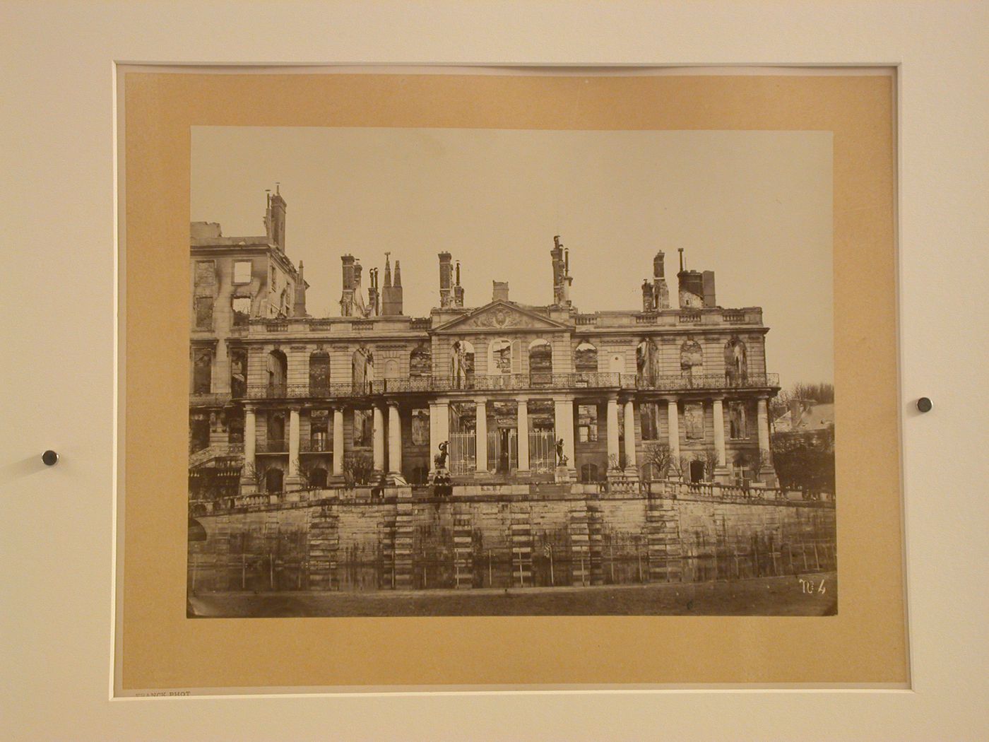 Detail of façade of Château de Saint-Cloud, Saint-Cloud, France