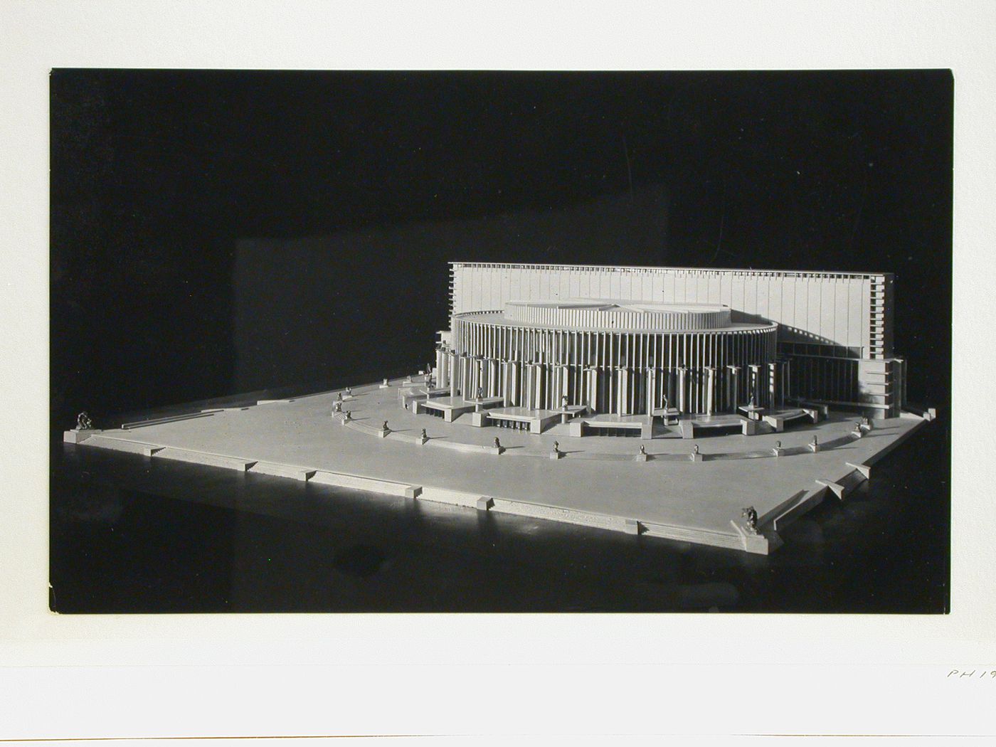 Photograph of a model for the final round of competition for a "synthetic theater" in Sverdlovsk, Soviet Union (now Ekaterinburg, Russia)