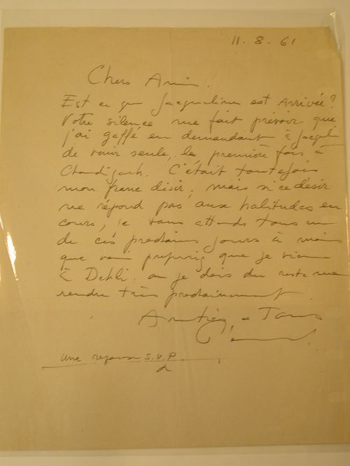 Lettre de Pierre Jeanneret à Luc Durand