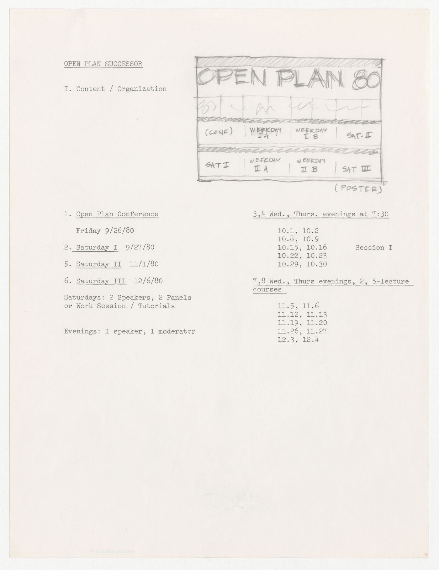 Open Plan successor schedule