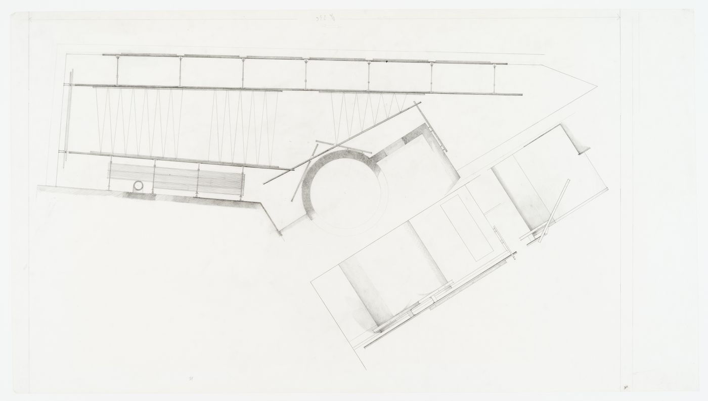 Drawing of the terrace for Casa Insinga, Milan, Italy