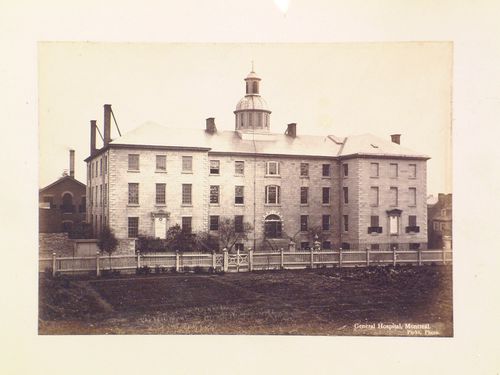 View of the principal façade of the General Hospital, Montréal, Québec
