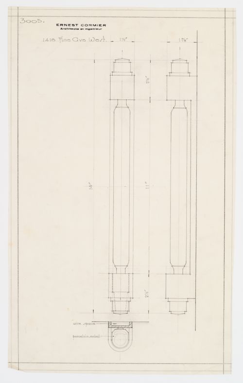 Détail de la ferronnerie,  Résidence Ernest Cormier, 1418 Avenue des Pins Ouest, Montréal, Canada (1929-1957)
