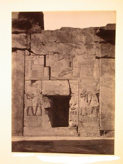 Temple wall relief showing Adoration to Osiris [?], Abydos, Egypt