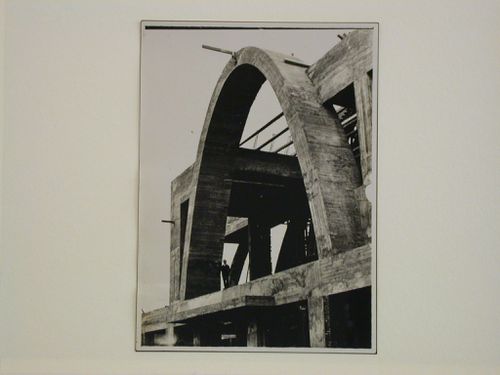 Exposition de la Culture contemporaine à Brno. Palais central en construction. Tchécoslovaquie