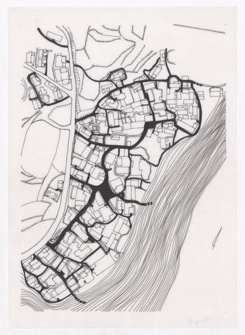 Plan showing the road network for the Sichuan housing project for "Housing a Billion: Village Upgrading: Jianlu, China" publication