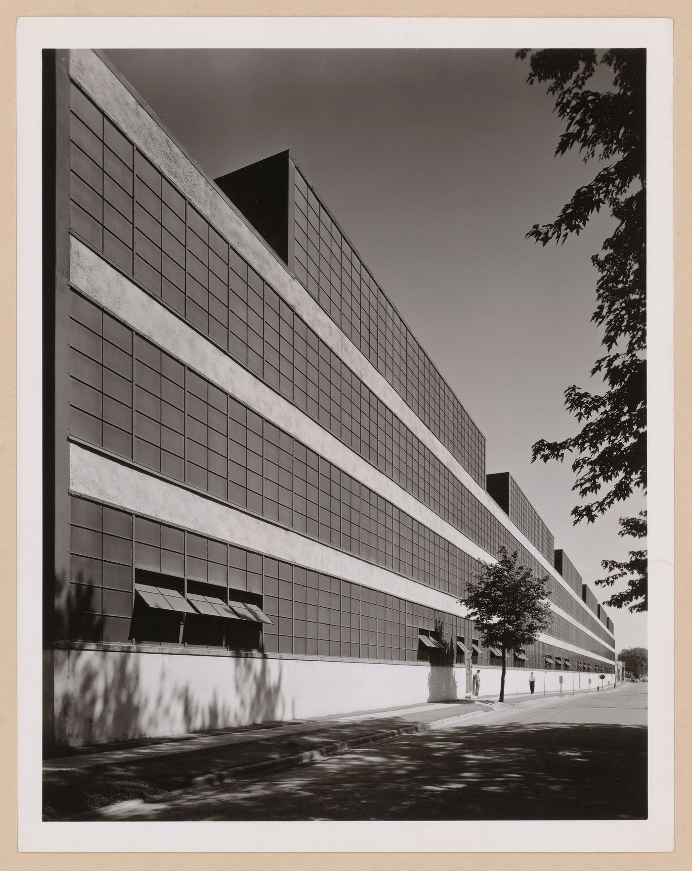 View of the principal [?] façade of the Machine Shop, American Locomotive Company Assembly Plant, Auburn, New York