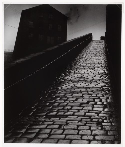 View of a cobble-stoned snicket (steep narrow path), Halifax, England