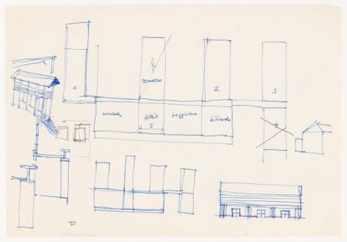 Sketches for Casa Bay, Borgo Ticino, Italy
