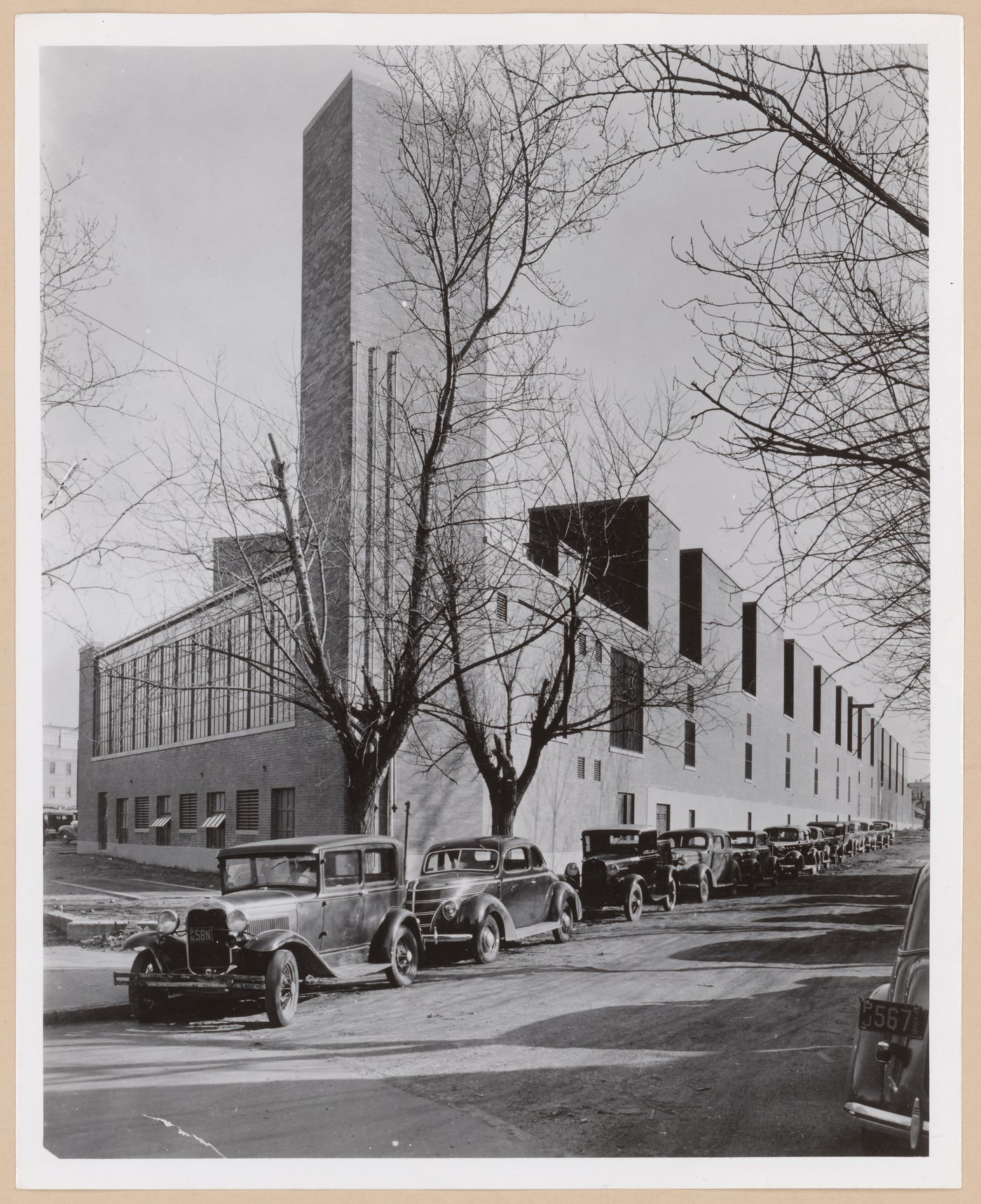View of the principal and lateral façades of the Test Cells, Wright Aeronautical Corporation Airplane Engine Plant, Paterson, New Jersey