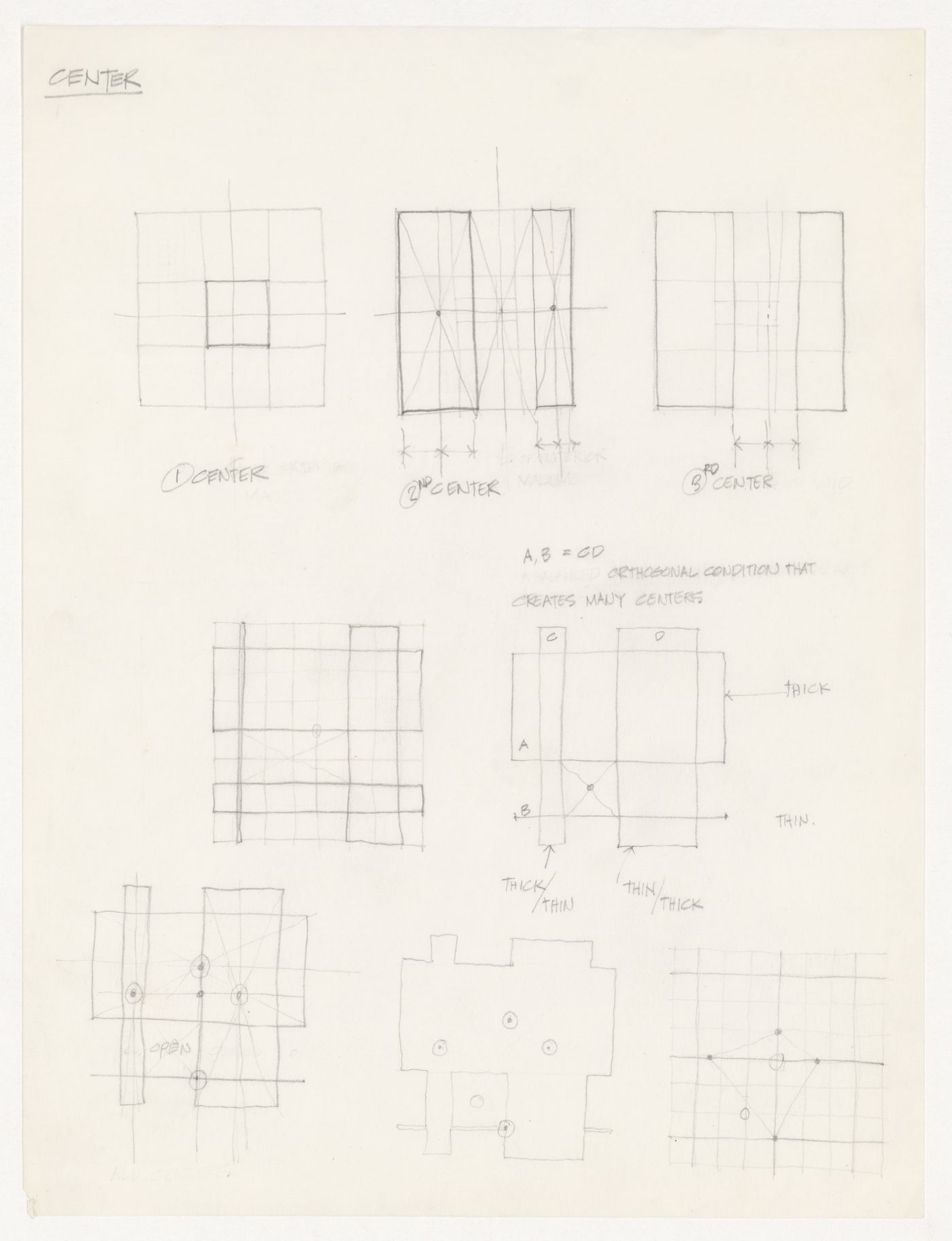 Sketches for House IV, Falls Village, Connecticut