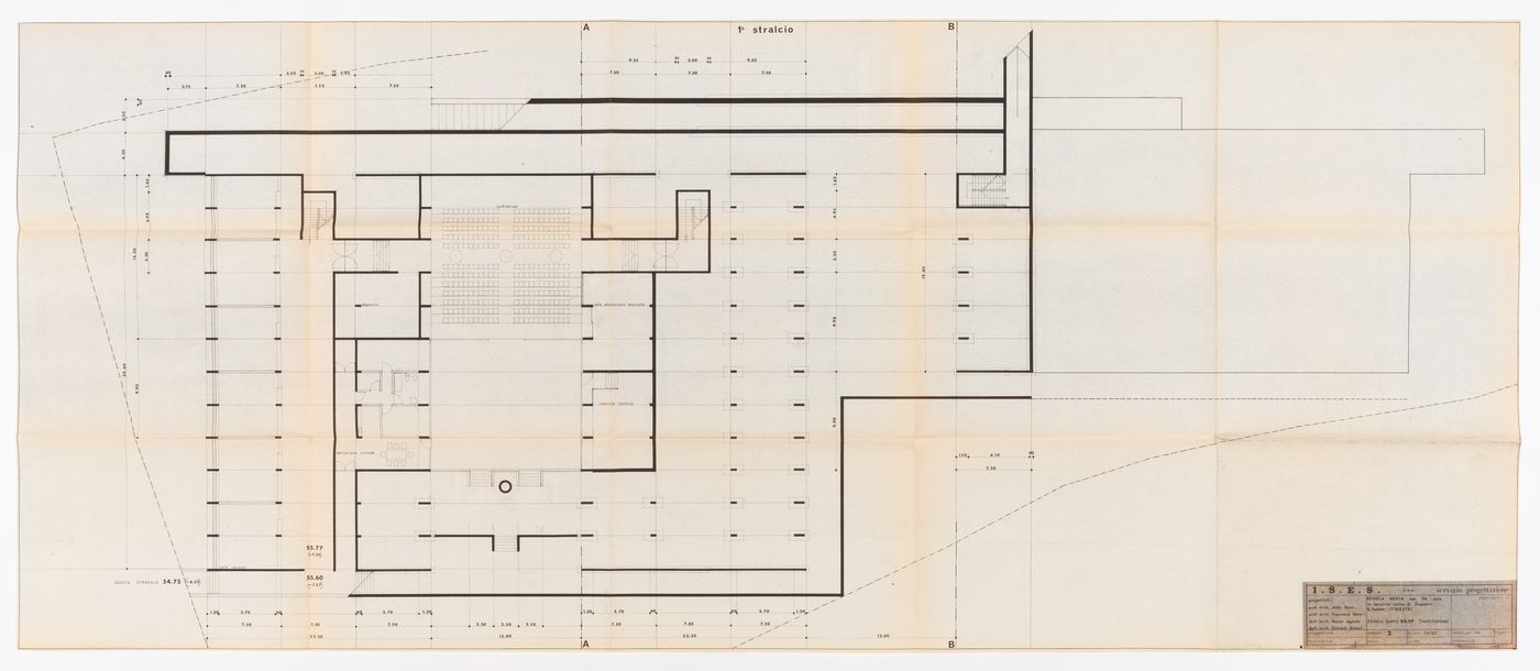 Middle school ("Scuola media") in San Sabba, Trieste, Italy: plan for the auditorium