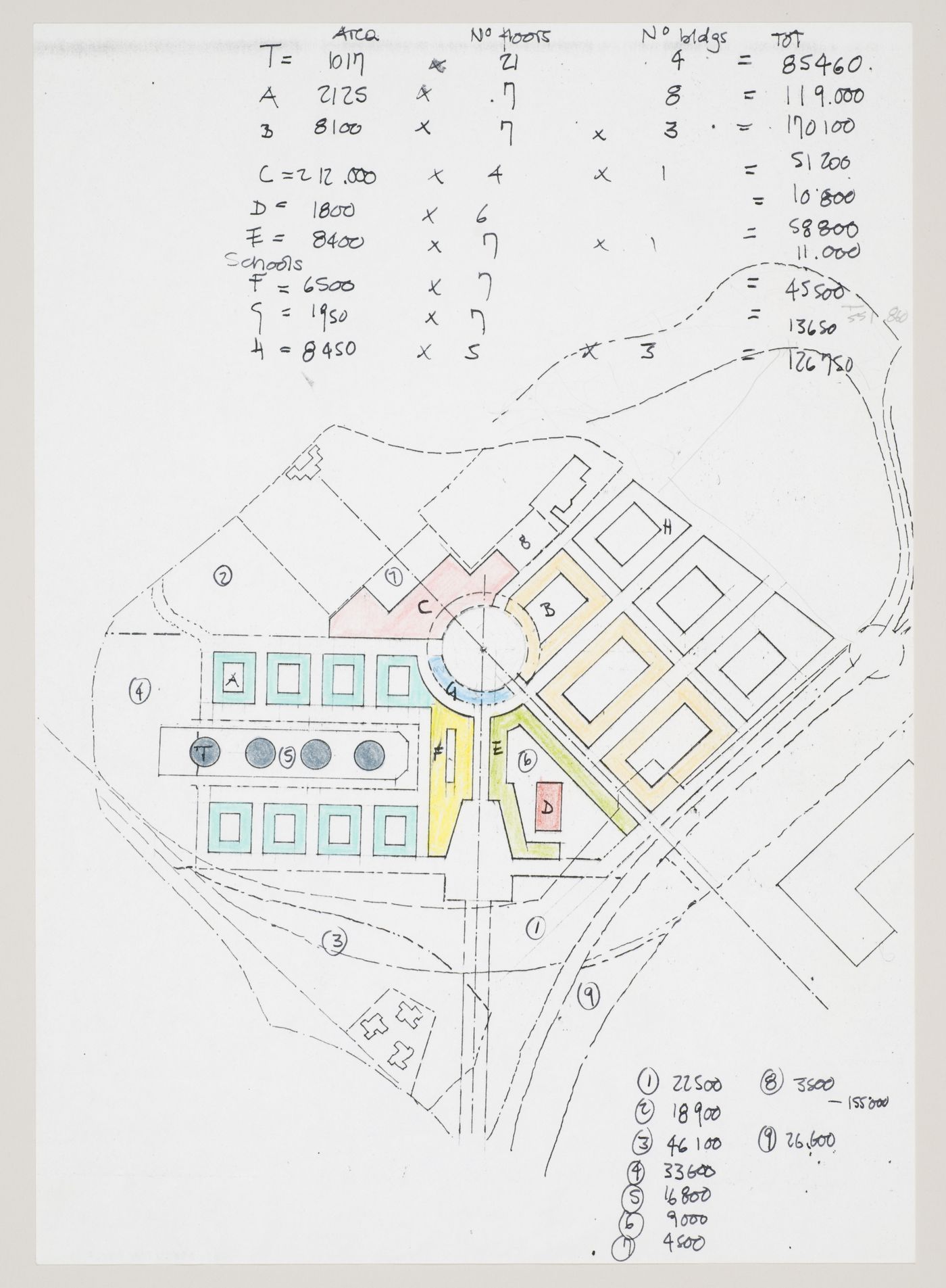 New Town Centre, Caselecchio di Reno, Italy: plan