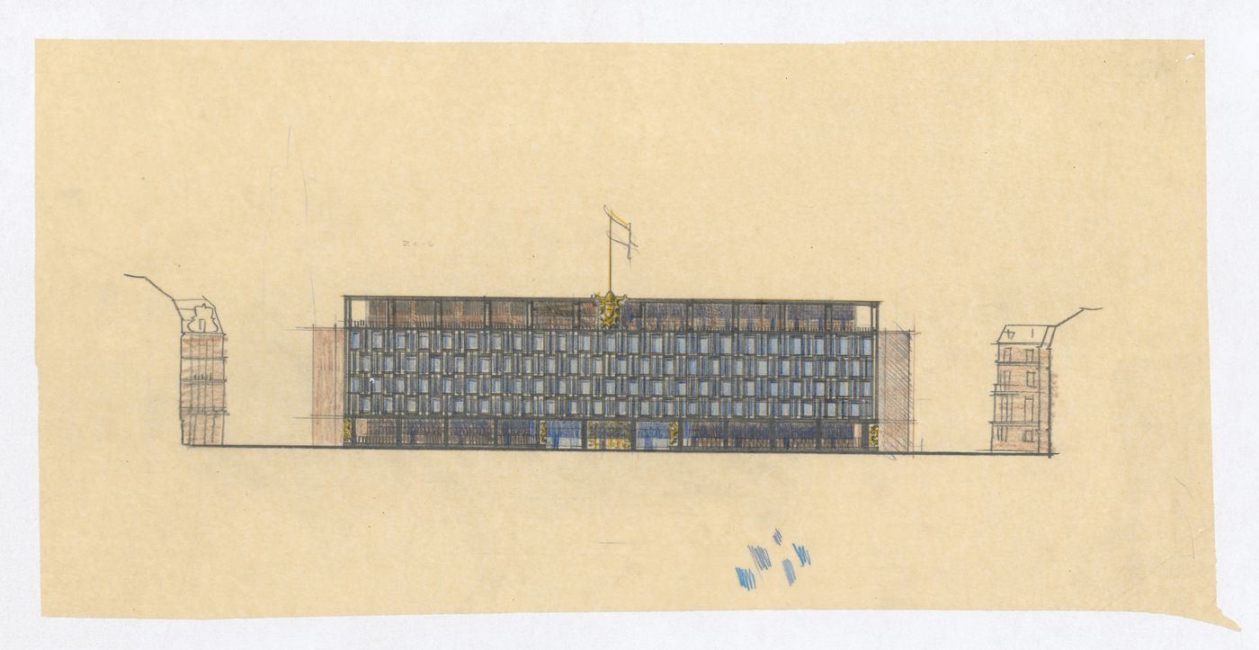 Façade elevation, United States Chancellery Building, London, England