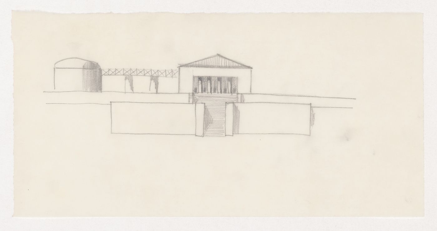 Sketch elevation for Casa dello studente, Trieste, Italy