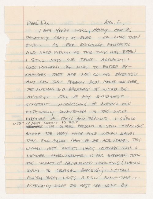 Letter from Gordon Matta-Clark to Don Foresta