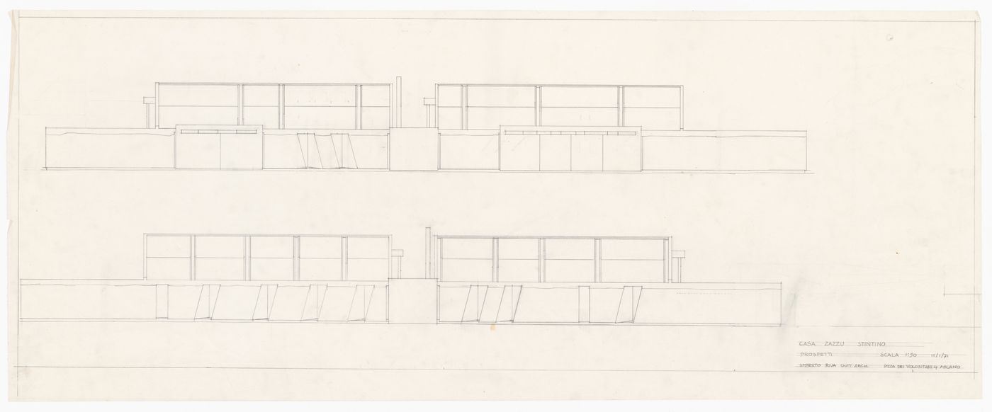 Elevations for Case Zazzu, Stintino, Italy