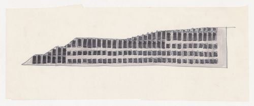 Sketch elevation for Casa dello studente, Trieste, Italy