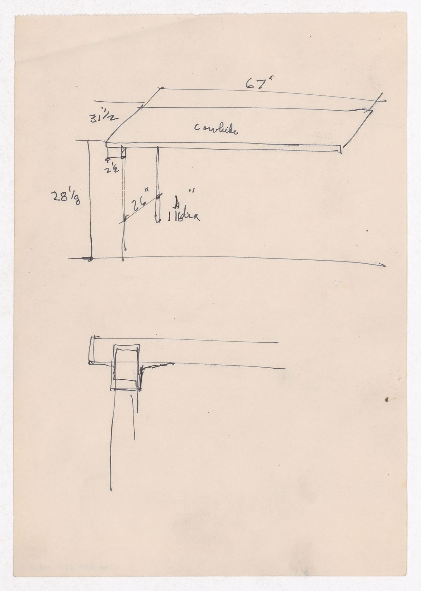 Various documents and drawings including furniture design and office renovation: File G 707