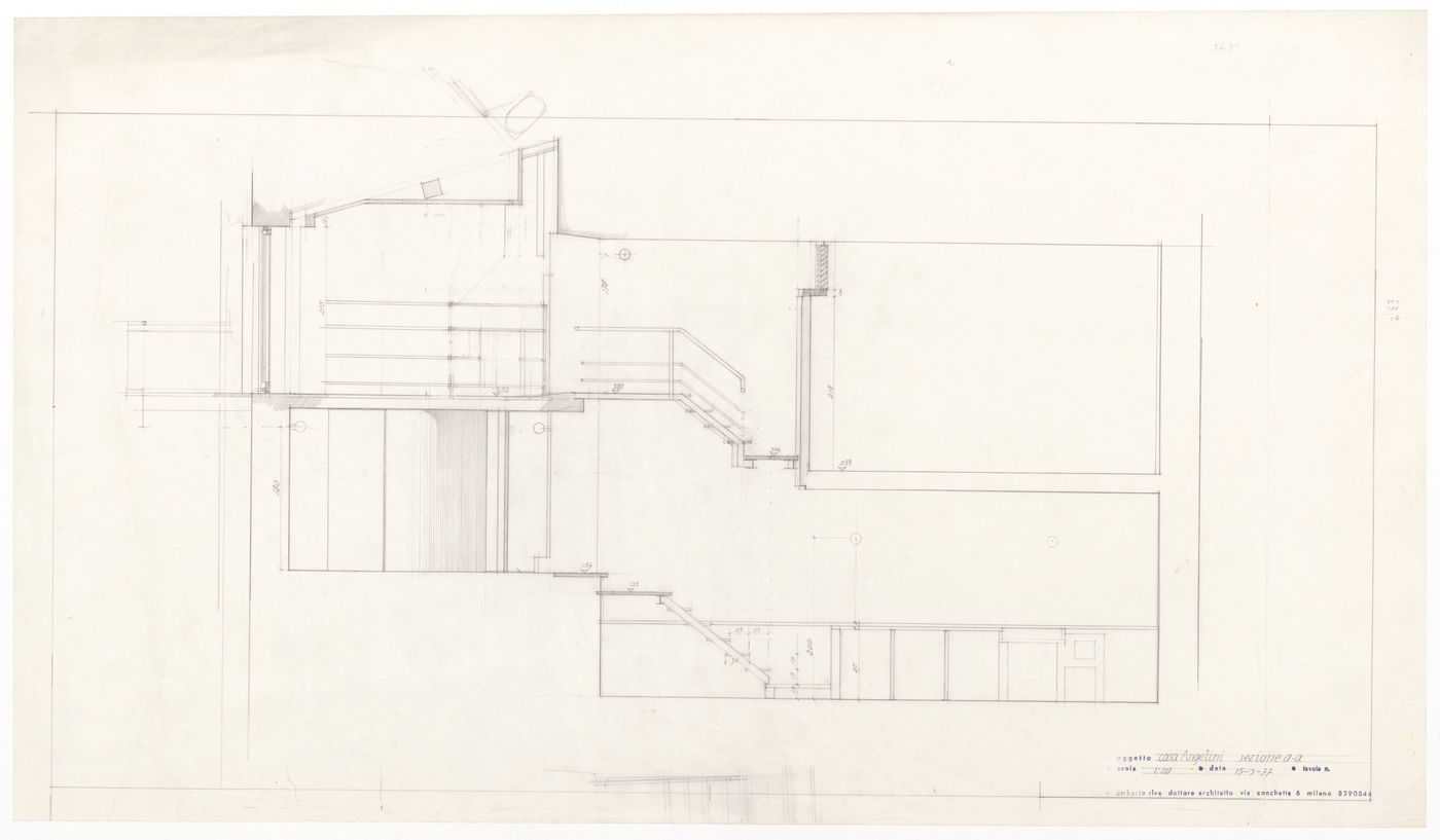 Sections for Casa Angelini, Lerici, Italy