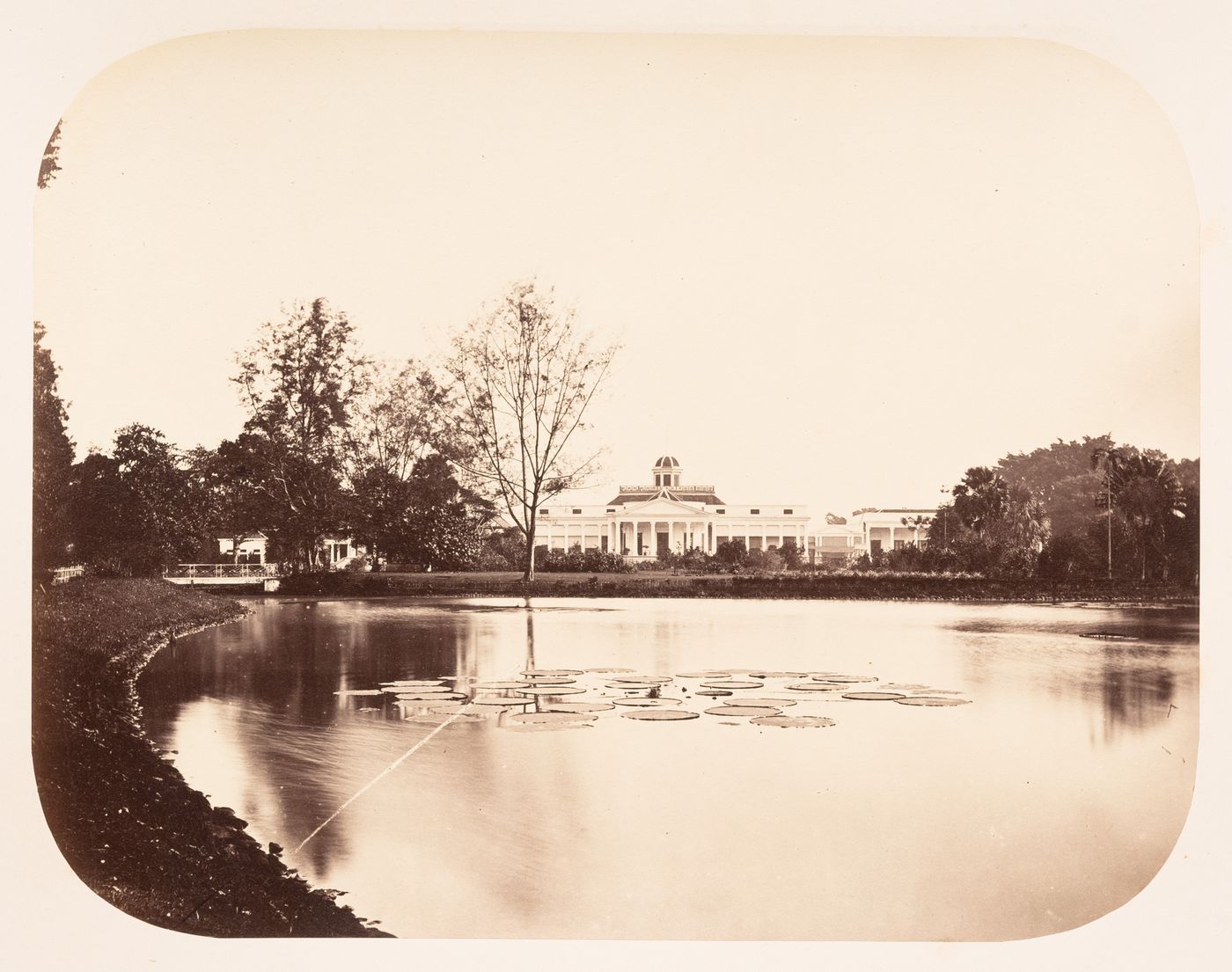 View of the Governor General's Palace (now known as Istana Bogor, now also known as the Presidential Summer Palace), Buitenzorg (now Bogor), Dutch East Indies (now Indonesia)