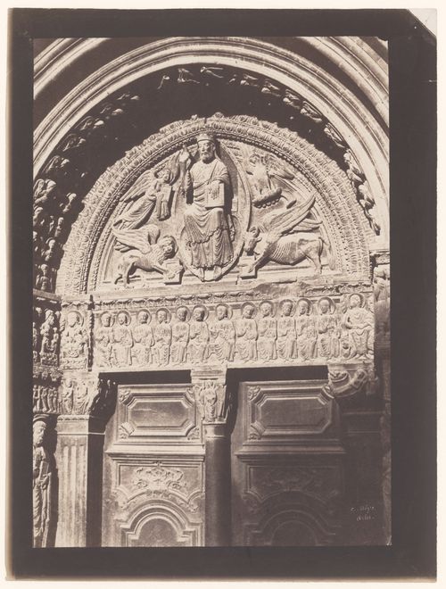 Detail of tympanum and lintel sculpture, Saint Trophime, Arles, France