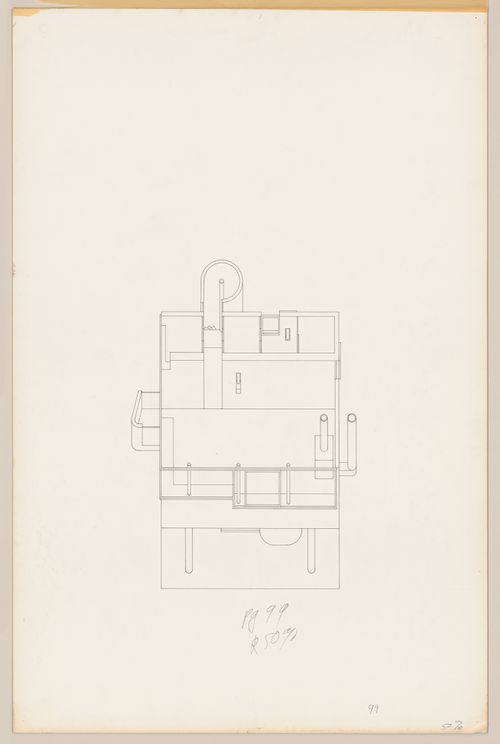 Axonometric with notes for Bernstein House