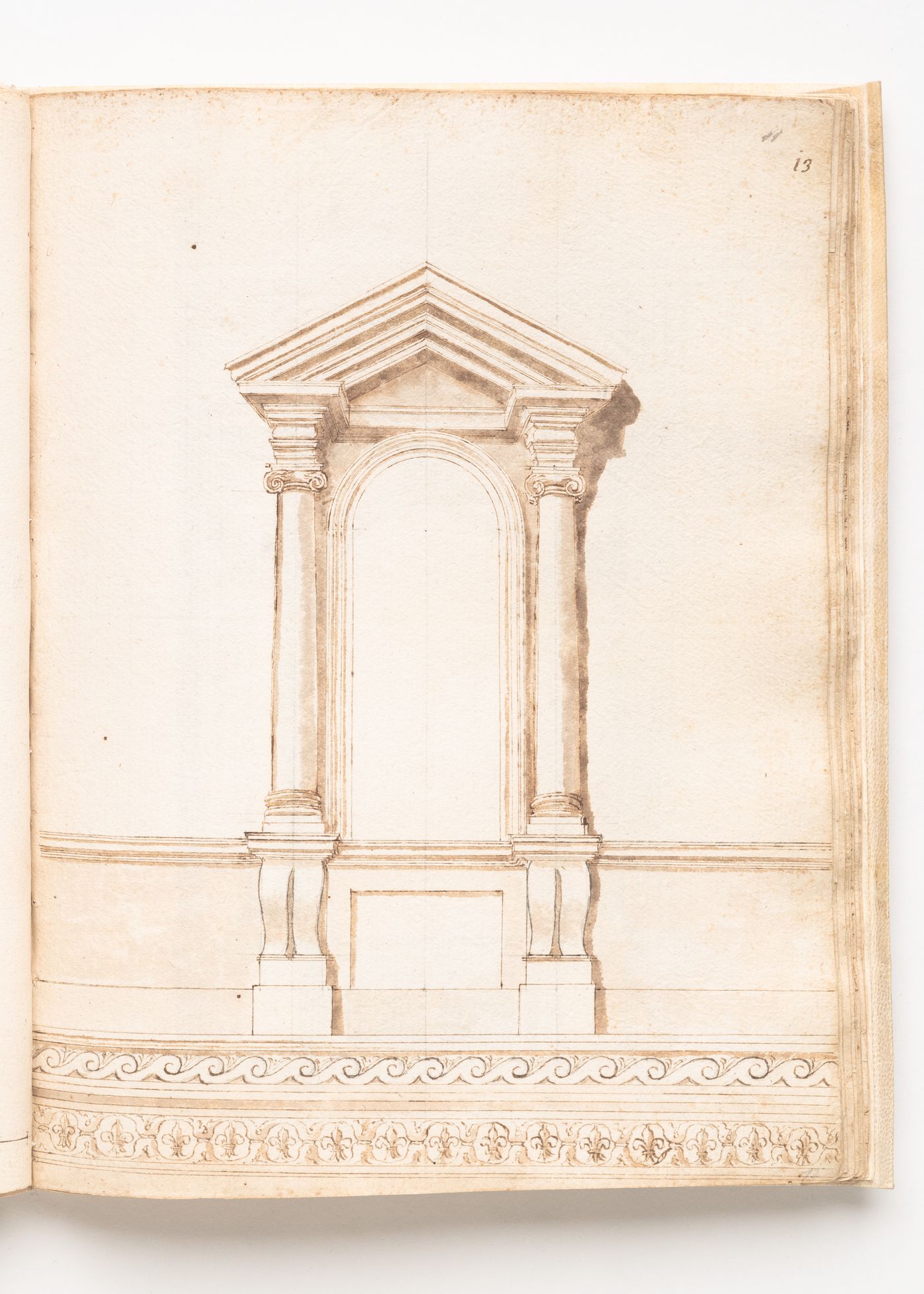 Elevation of upper-level window and string-courses from the façade of the Palazzo Farnese, Rome