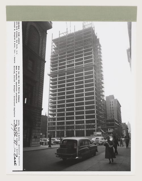 Seagram building under construction, 375 Park avenue, New York, N.Y., east view