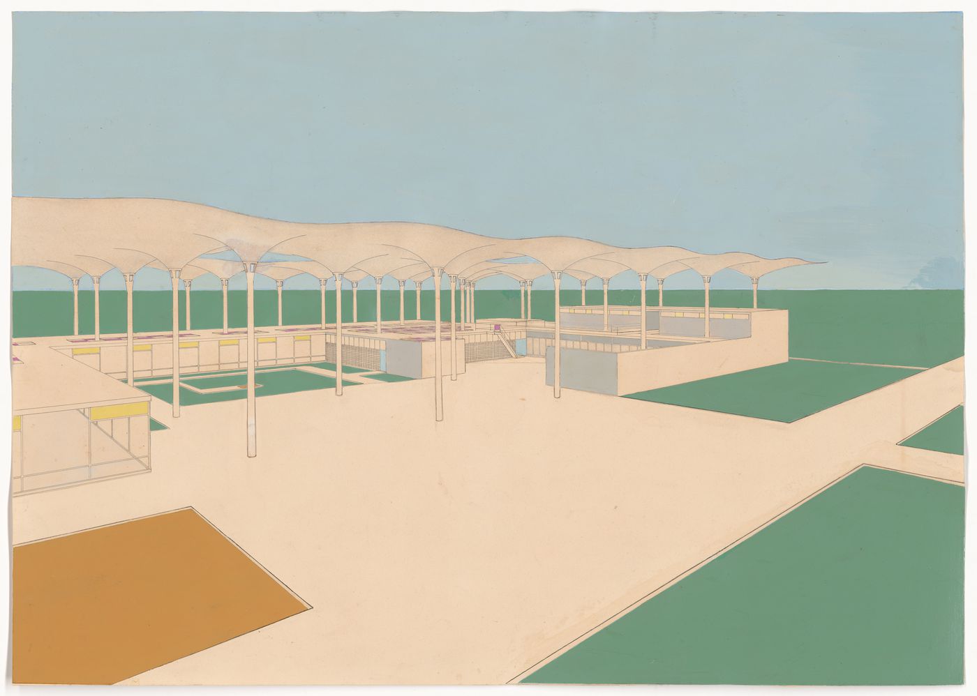 Perspective drawing for Tres hospitales en Corrientes, Corrientes, Argentina