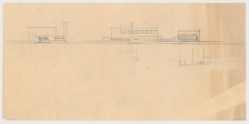 Elevations for the church for Kiefhoek Housing Estate, Rotterdam, Netherlands
