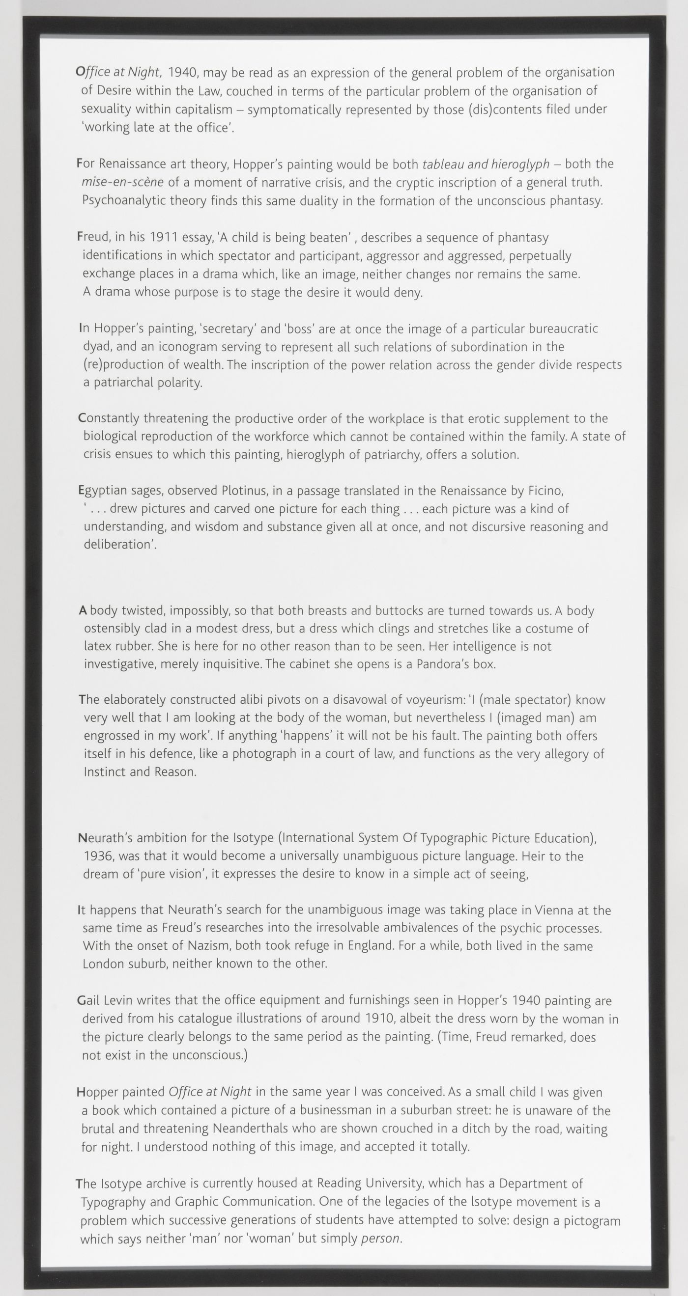 Office at Night  (printed text)